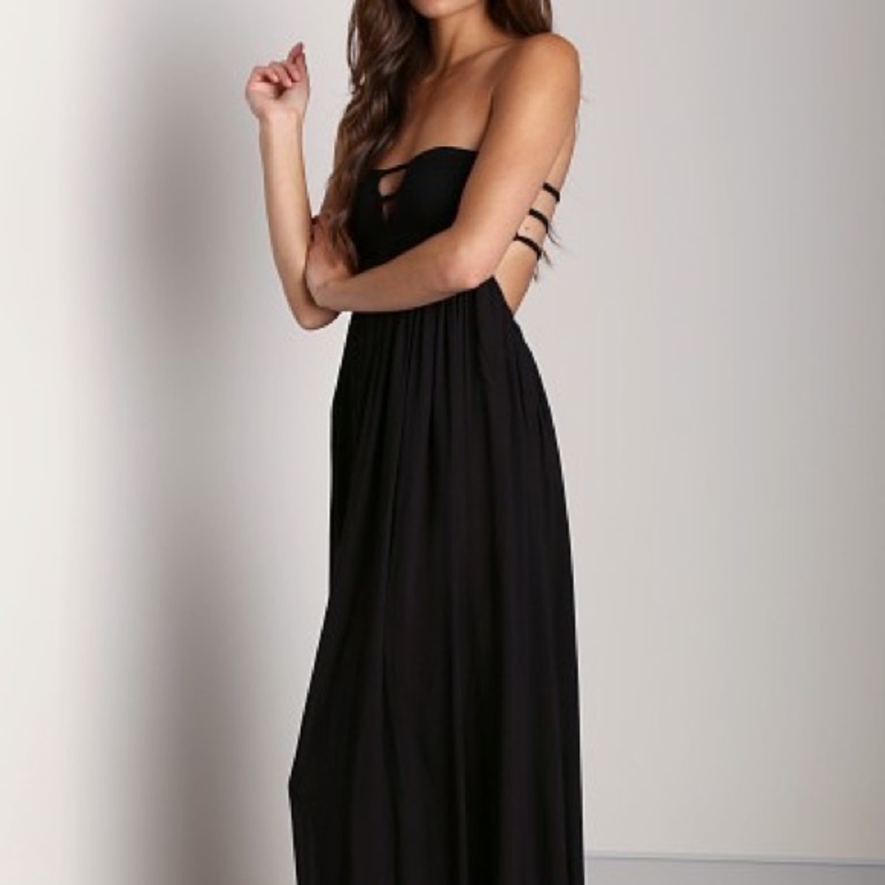 White Indah Flamingo Smocked Bandeau Maxi Dress